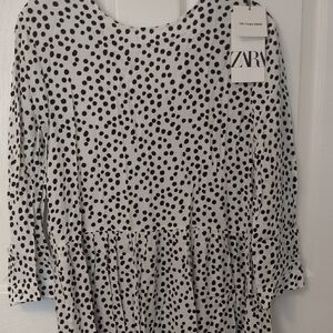 Zara Black and White Polka Dot Maxi Dress
